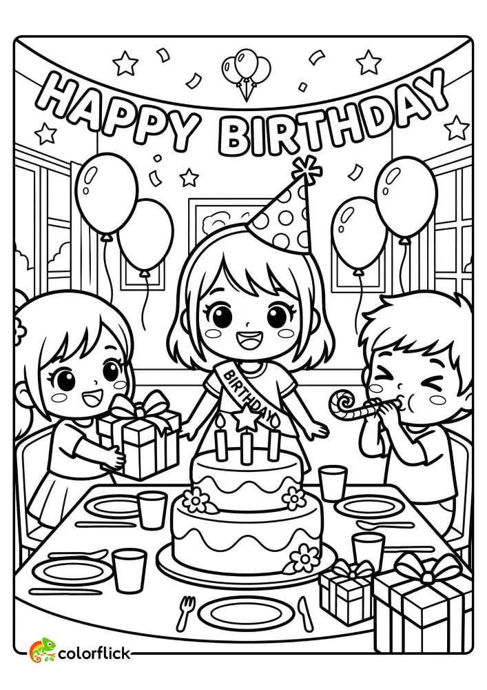 Birthday Party Coloring Pages