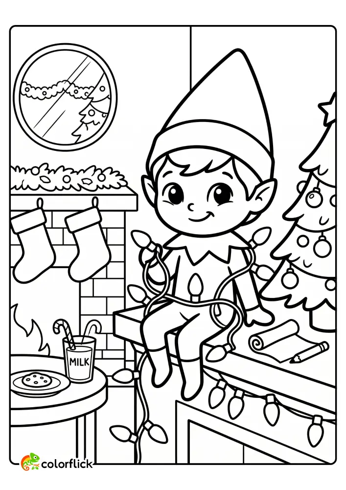 Elf on the Shelf Coloring Pages