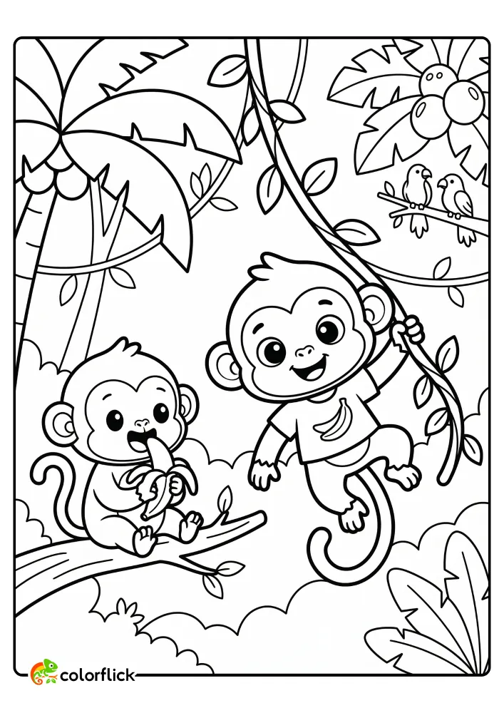 Monkey Coloring Pages