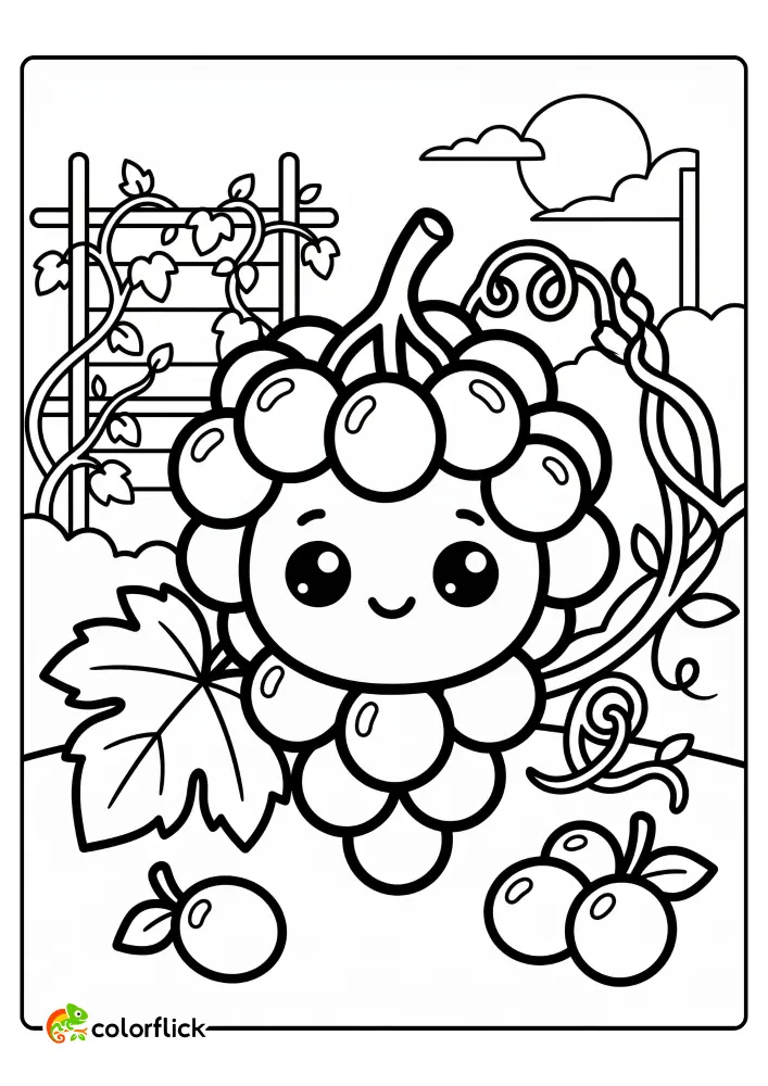 Grape Coloring Pages