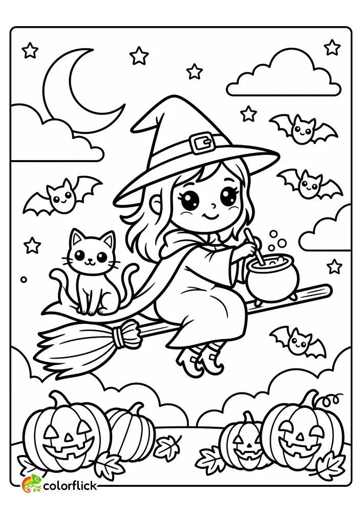Witch Coloring Pages