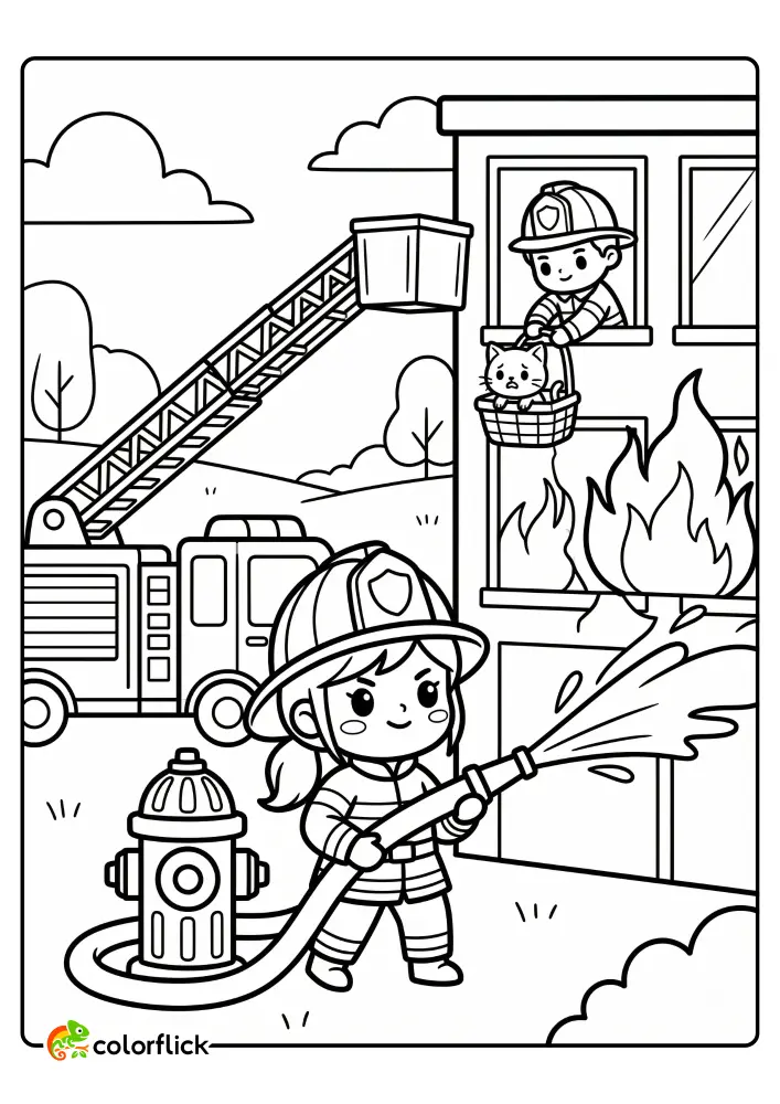 Firefighter Coloring Pages