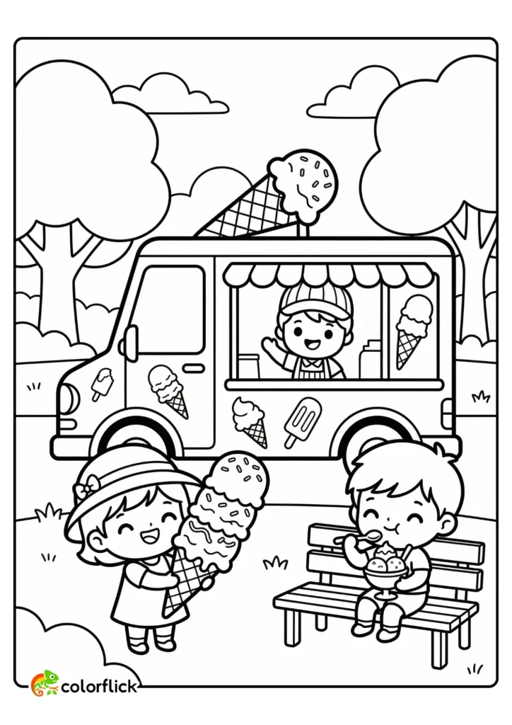 Ice Cream Coloring Pages