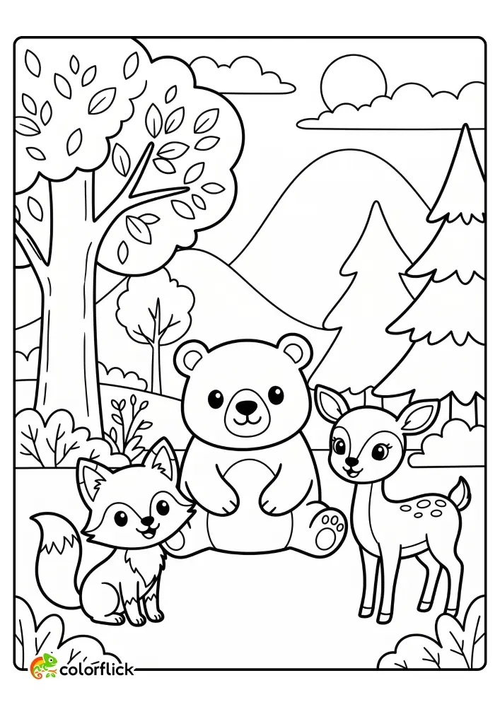 Wild & Forest Animals Coloring Pages