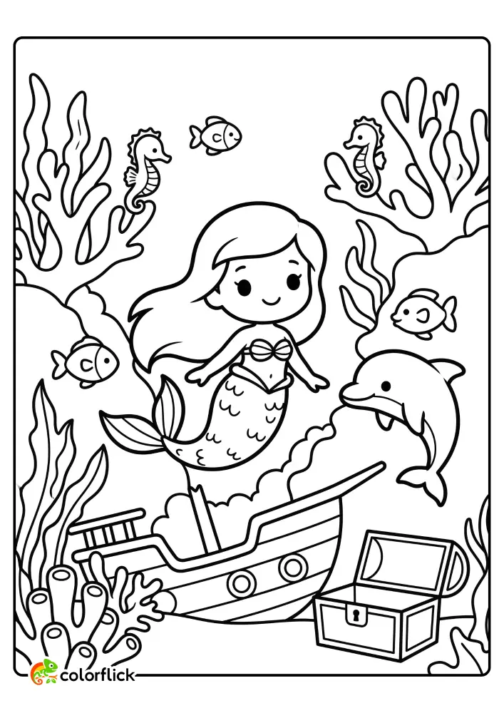 Mermaid Coloring Pages