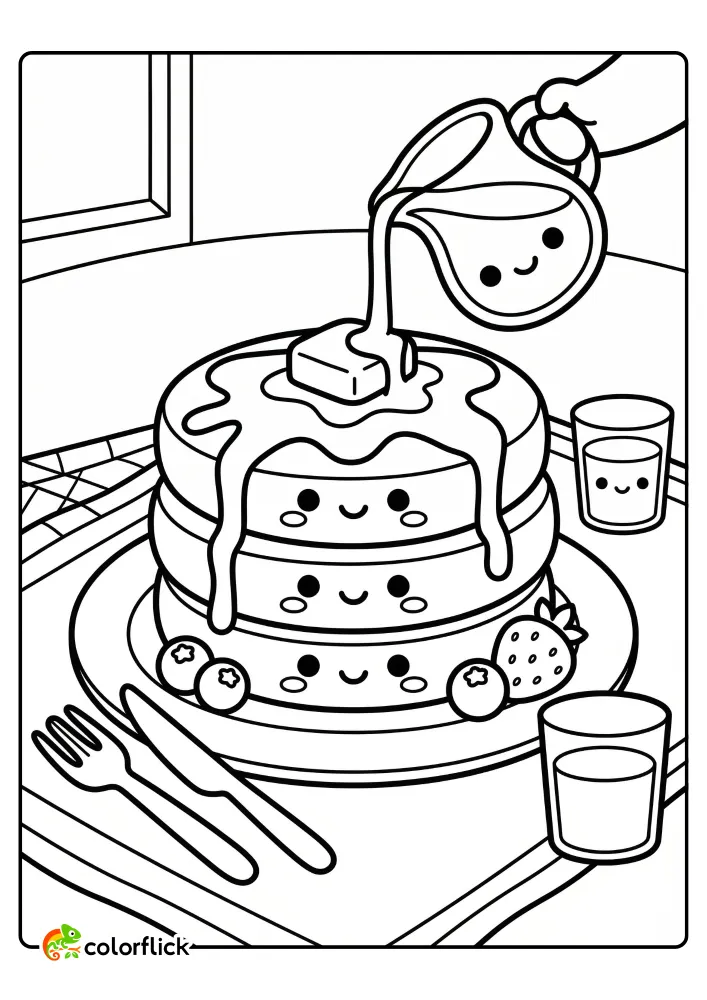 Pancake Coloring Pages