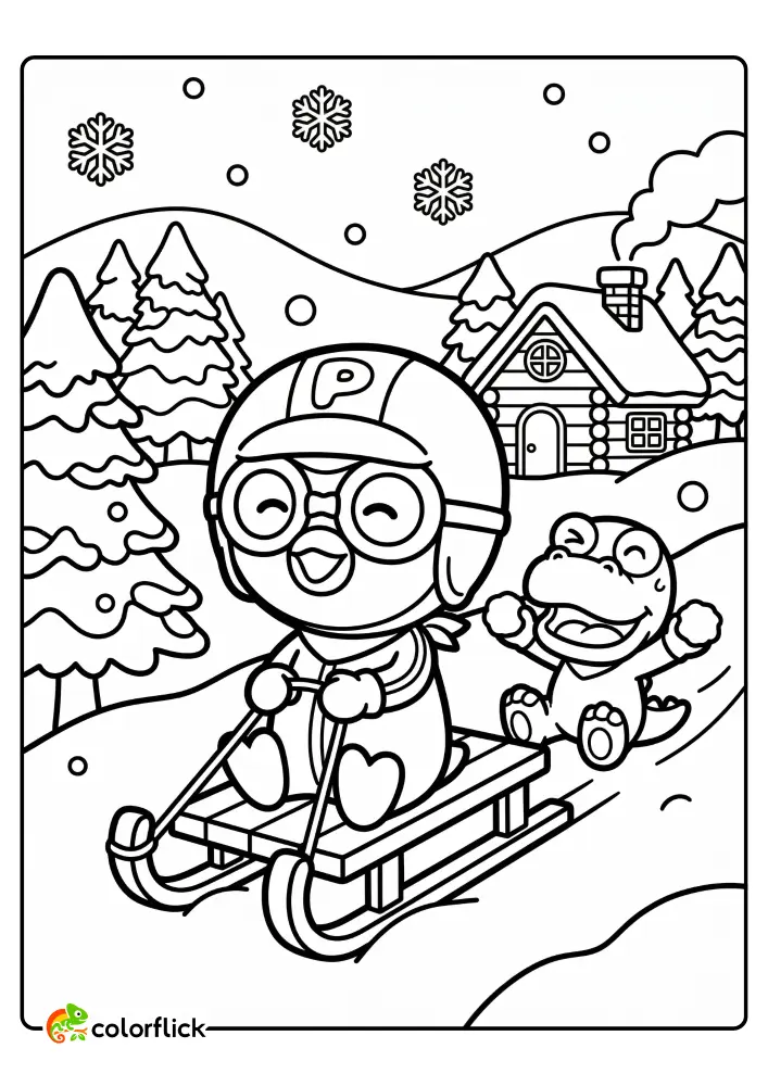 Pororo The Little Penguin Coloring Pages