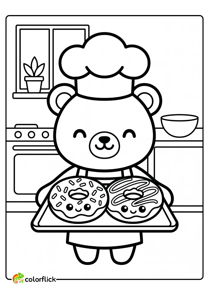 Donut Coloring Pages