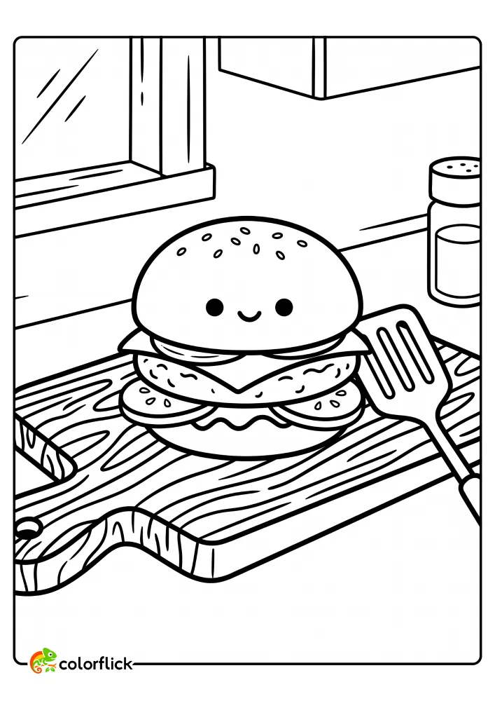Burger Coloring Pages