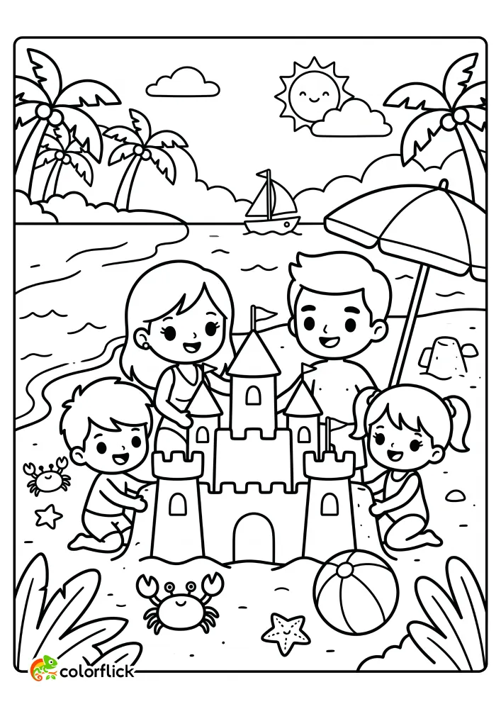 Sunny Beach Coloring Pages