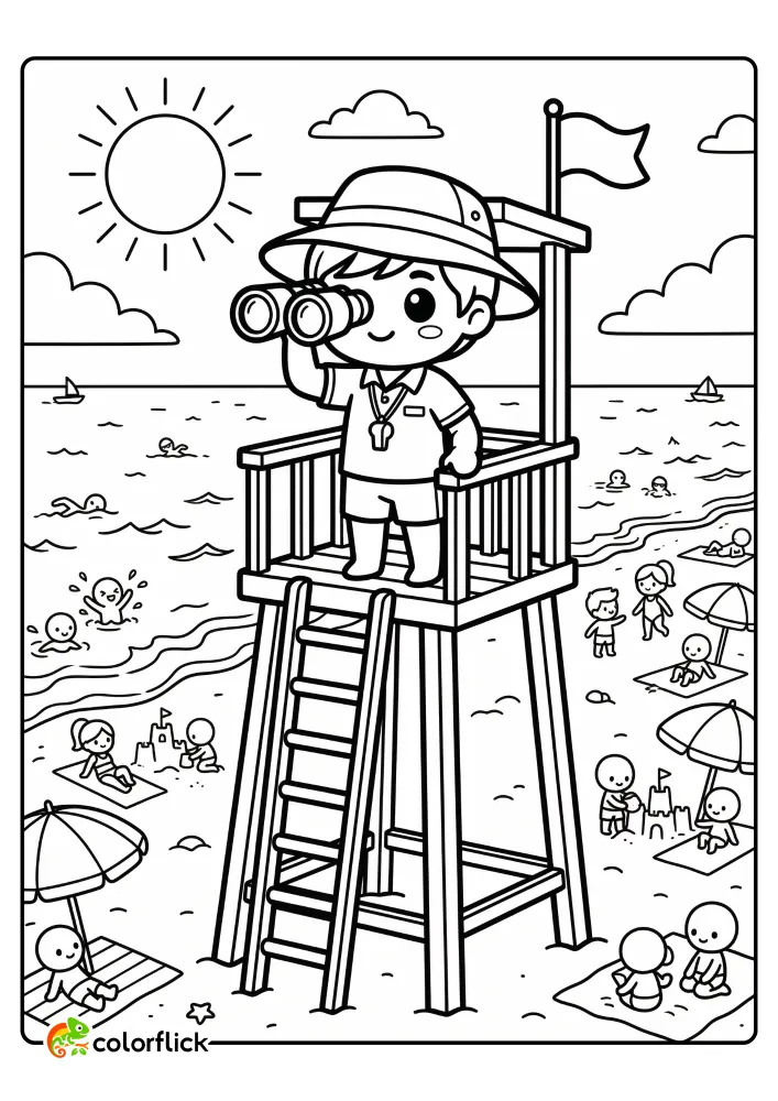 Lifeguard Coloring Pages