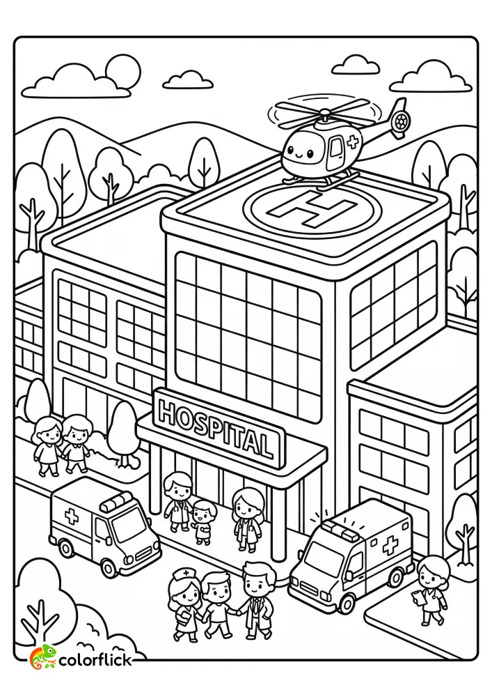 Hospital Coloring Pages