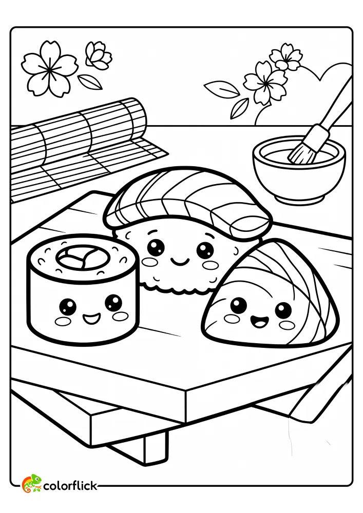 Sushi Coloring Pages