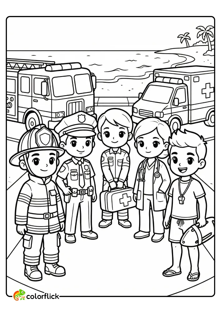 Emergency Heroes Coloring Pages