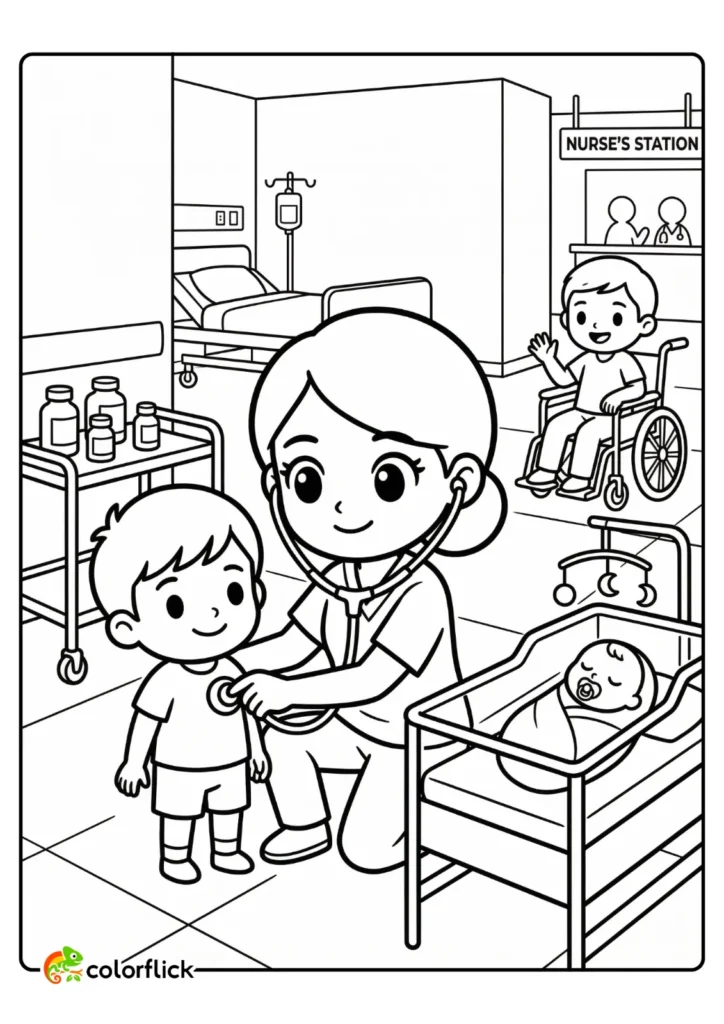 Nurse Coloring Pages