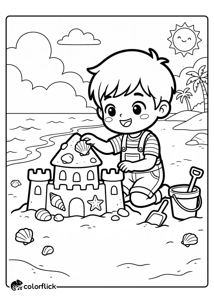 Sandcastle Coloring Pages