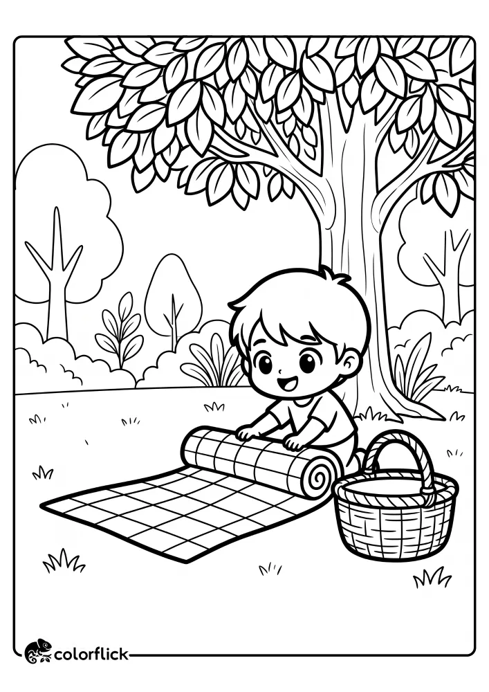 Summer Picnic Coloring Pages