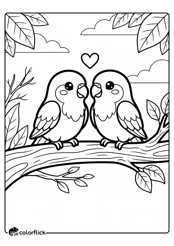 Lovebird Coloring Pages