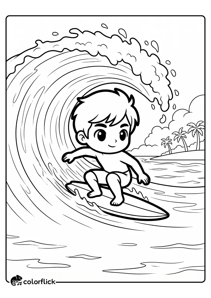 Surfing Coloring Pages