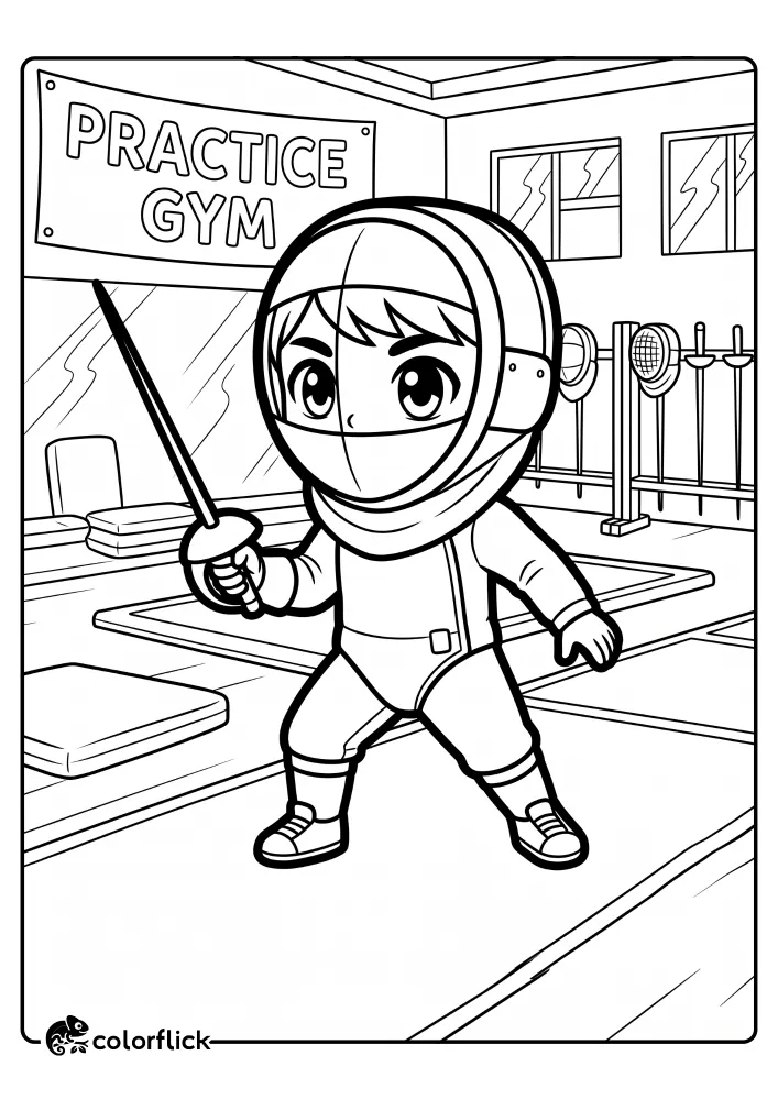 Fencing Coloring Pages
