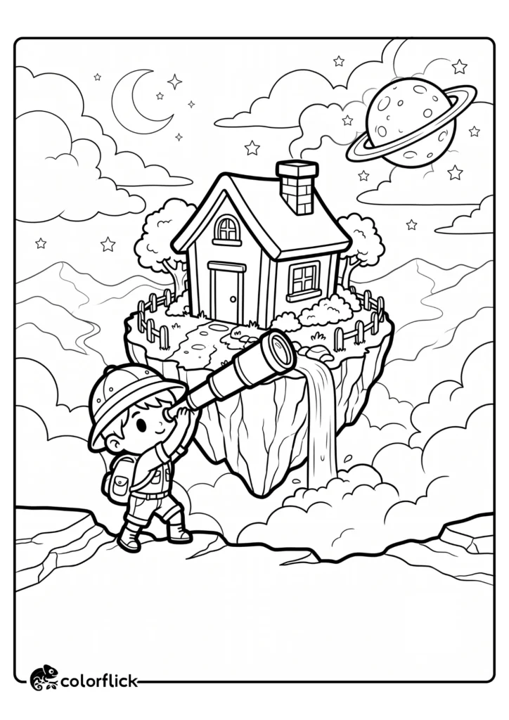Floating Island Coloring Pages