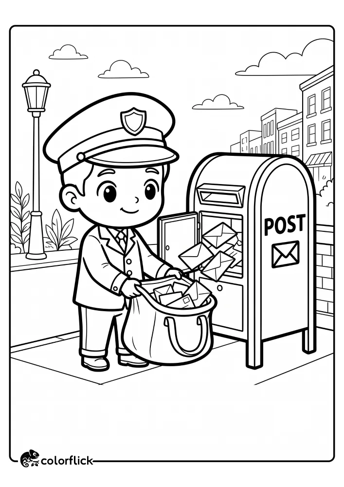 Postman Coloring Pages