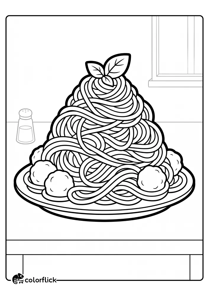 Spaghetti Coloring Pages