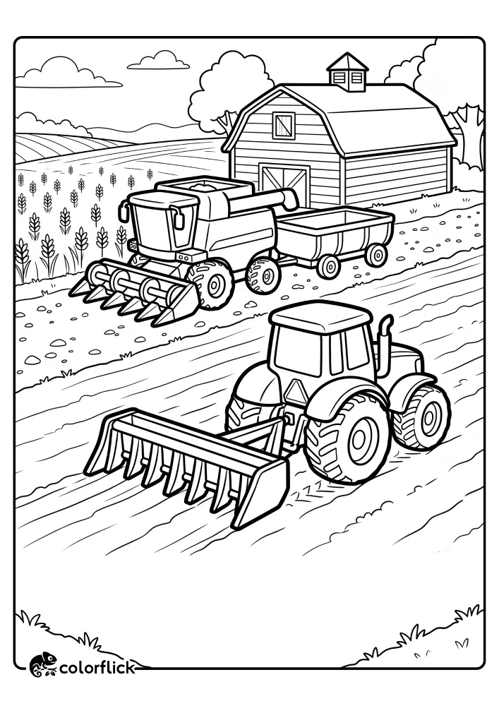 Farm Vehicle Coloring Pages
